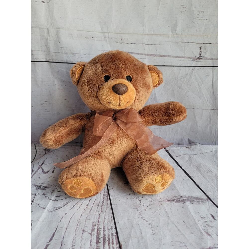 Brown Teddy Bear Embroidered Heart Feet And Eyes Very Soft